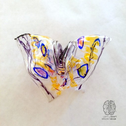 butterfly shrinking plastic cup craft left brain craft brain