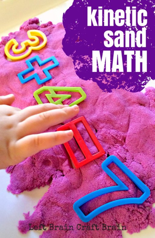 Kinetic Sand Math is a messy fun way to play and learn.  Perfect for preschool and early elementary kids!