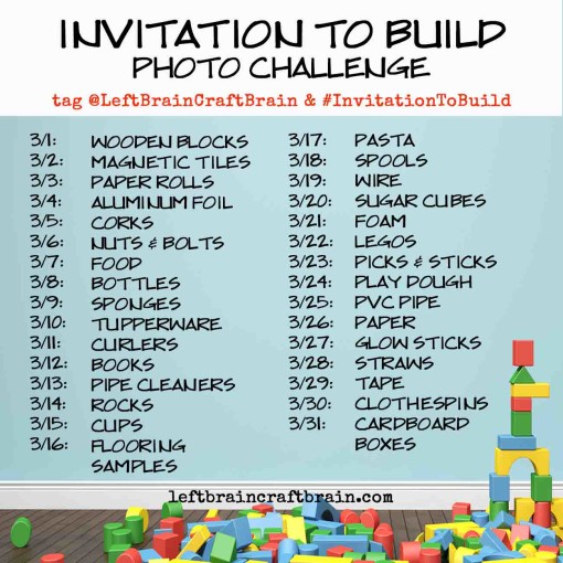 Inspire kids to architect their own play & learning with an Invitation to Build with this 31 day Instagram photo challenge. It's STEM / STEAM fun for kids!