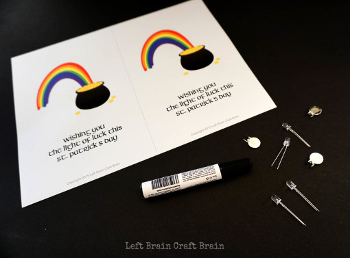 Light Up St Patricks Day Supplies Card Left Brain Craft Brain
