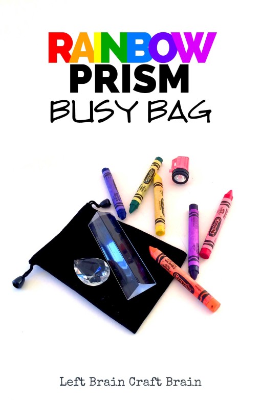 Kids can experience how prisms turn light into rainbows with a Rainbow Prism Busy Bag. It's an educational way to keep your little STEM-ist busy.