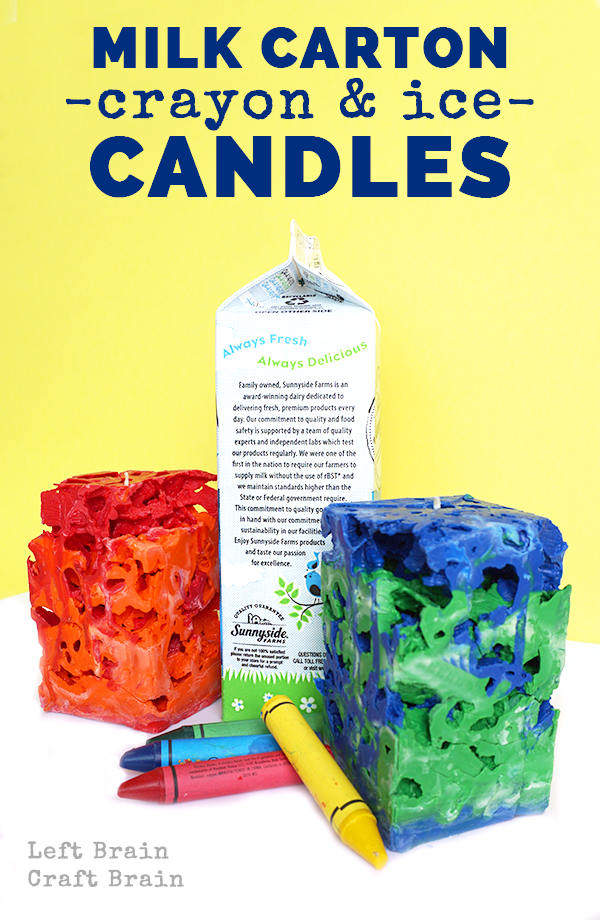Upcycle your old crayons and milk cartons into these gorgeous, airy ice candles.