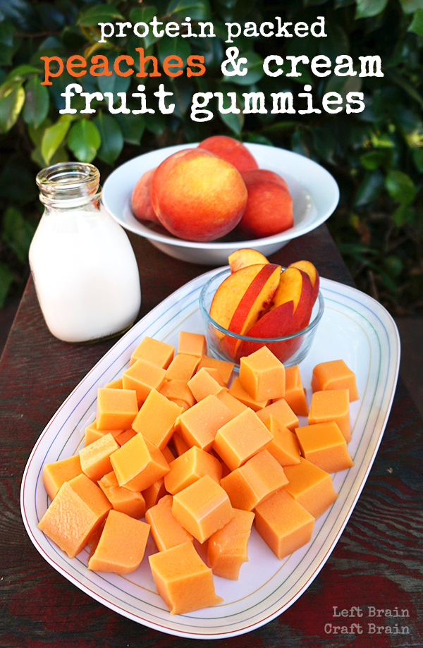 Make these delicious homemade peaches and cream fruit gummies for a protein-packed snack. Easy to make with only three ingredients!