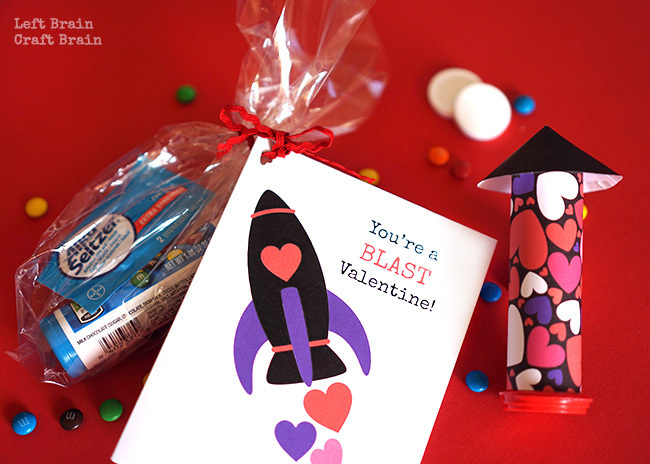 This year give fun, flying DIY Rocket Valentines. Wrap up M&M's, Alka Seltzer and a free printable card for an awesome Valentine's Day STEM project for kids.