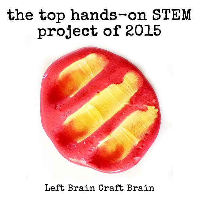 Have fun with hands-on learning with this Heat Sensitive Color Changing Slime. It was Left Brain Craft Brain's top post of 2015.