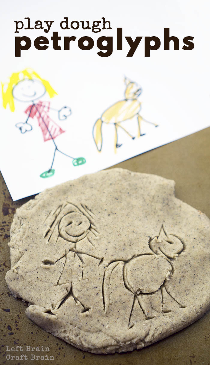 Create your very own petroglyphs with this textured sand dough.