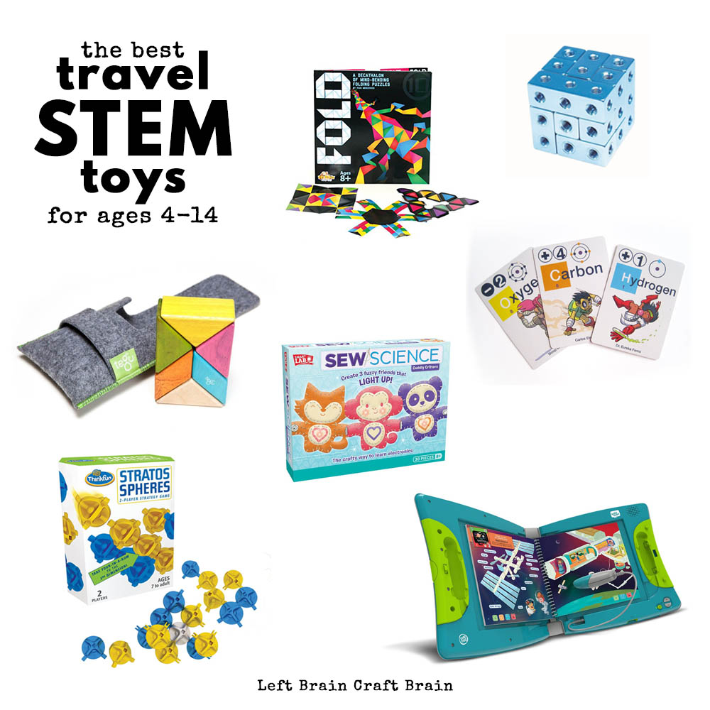 Hitting the road? Bring some fun travel STEM toys and games with you to keep the kids entertained. Favorites for ages 4 to 14 from an engineer mom!