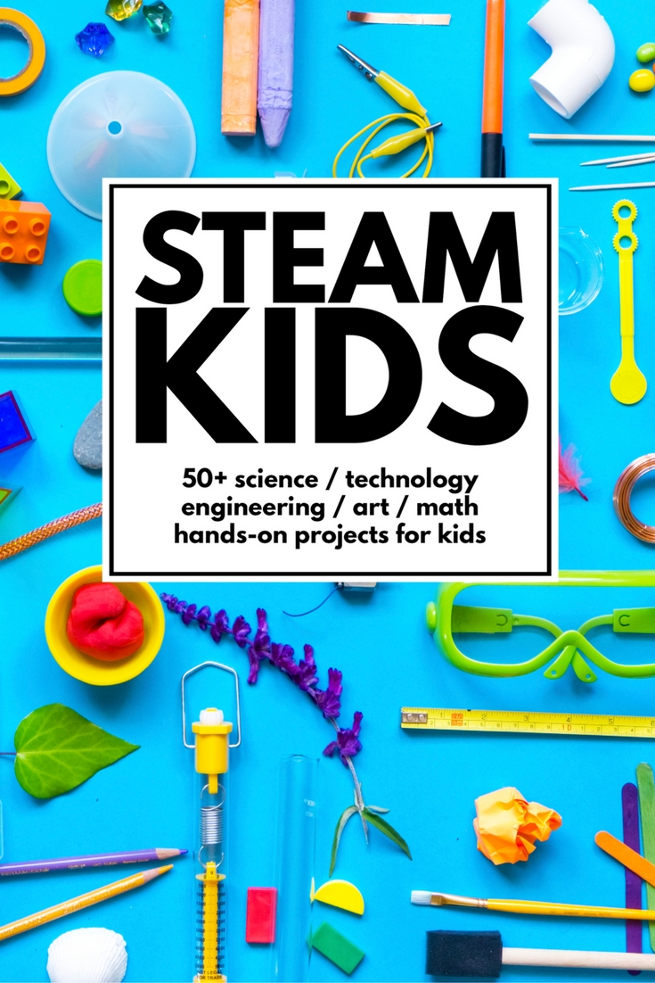50+ STEAM activities for kids that will wow the "I'm bored" right out of their vocabulary. Science, tech, engineering, art, and math projects made fun.