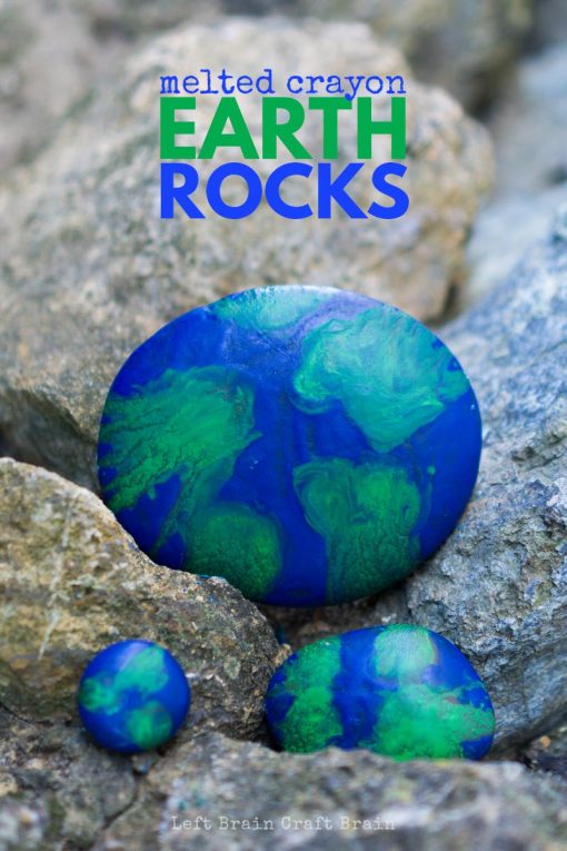 Earth Melted Crayon Rocks Craft - Left Brain Craft Brain