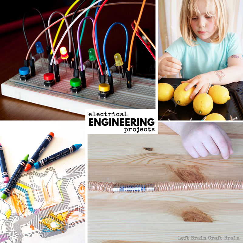 Electrical engineering projects like circuits, coding, and more.