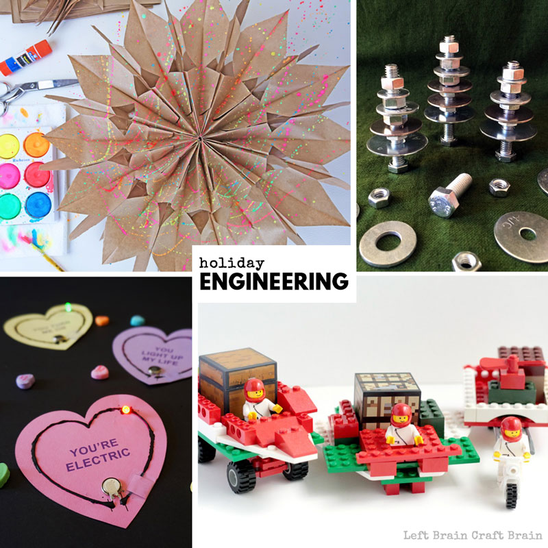 Festive holiday engineering projects for Christmas, Valentine's Day, Halloween.