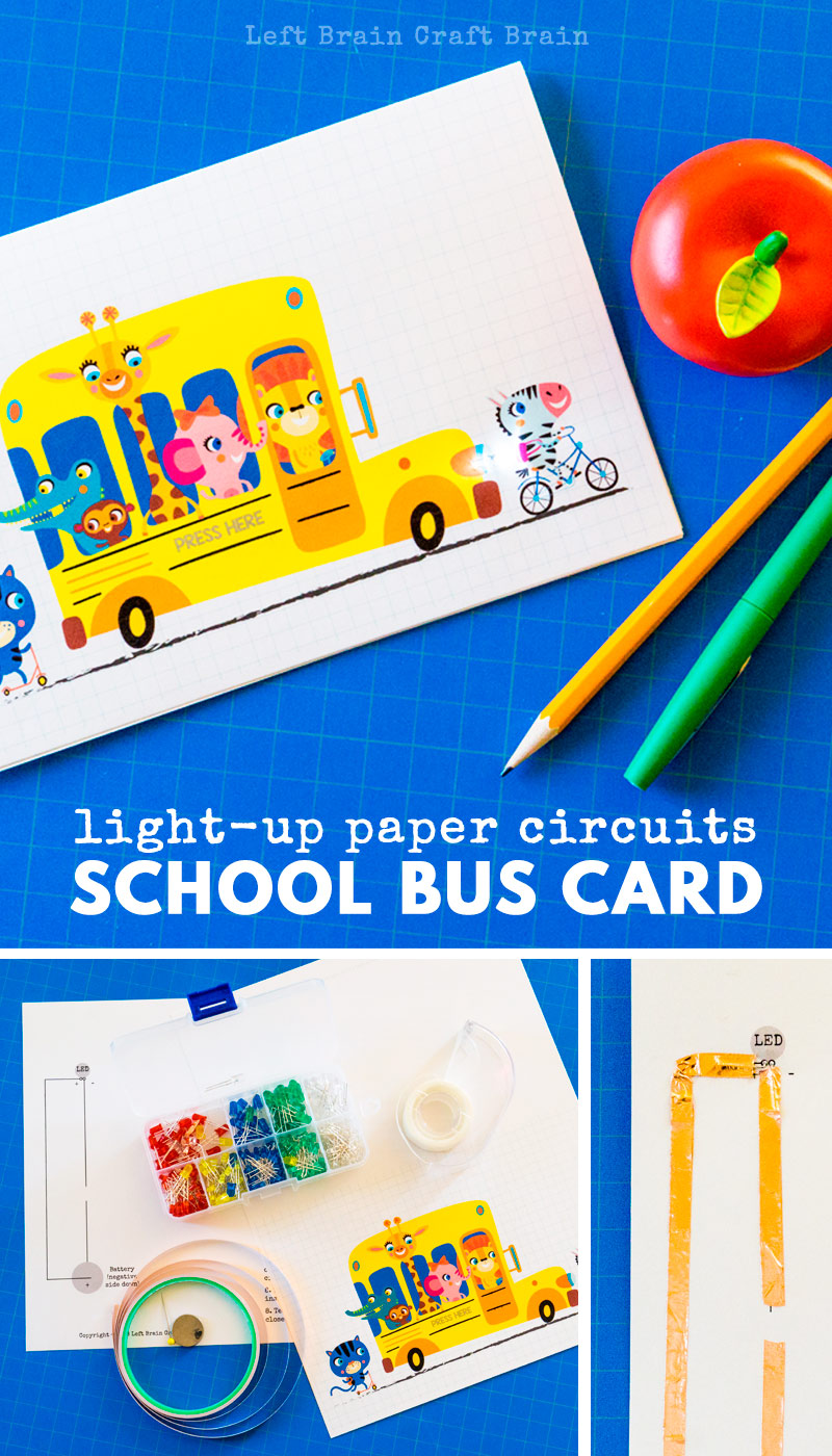 Have you been looking for fun and different craft projects to do with the kids? Try paper circuits! They're a great way to learn about electricity while making a fun paper card. This Light-Up Paper Circuits School Bus card is perfect for back to school or any time of the year STEM & STEAM fun.