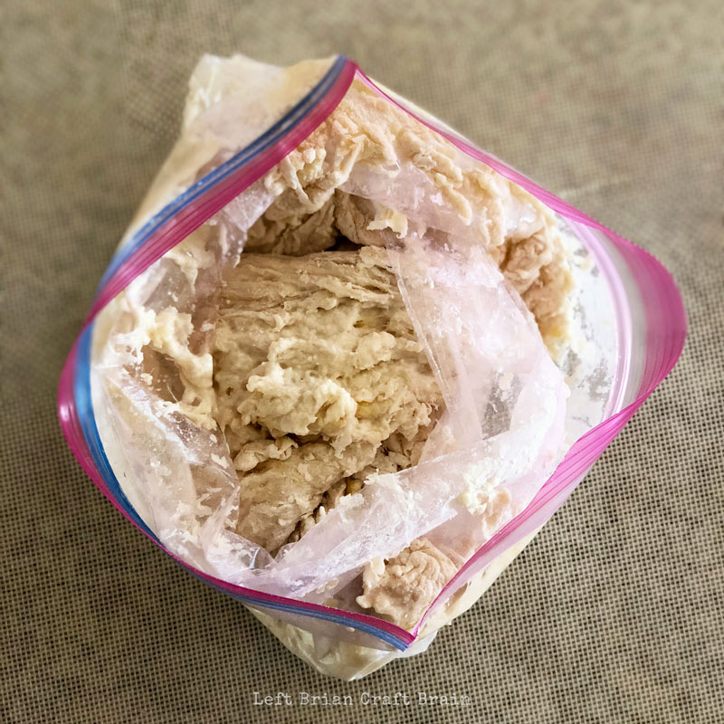 bread dough in a ziploc bag