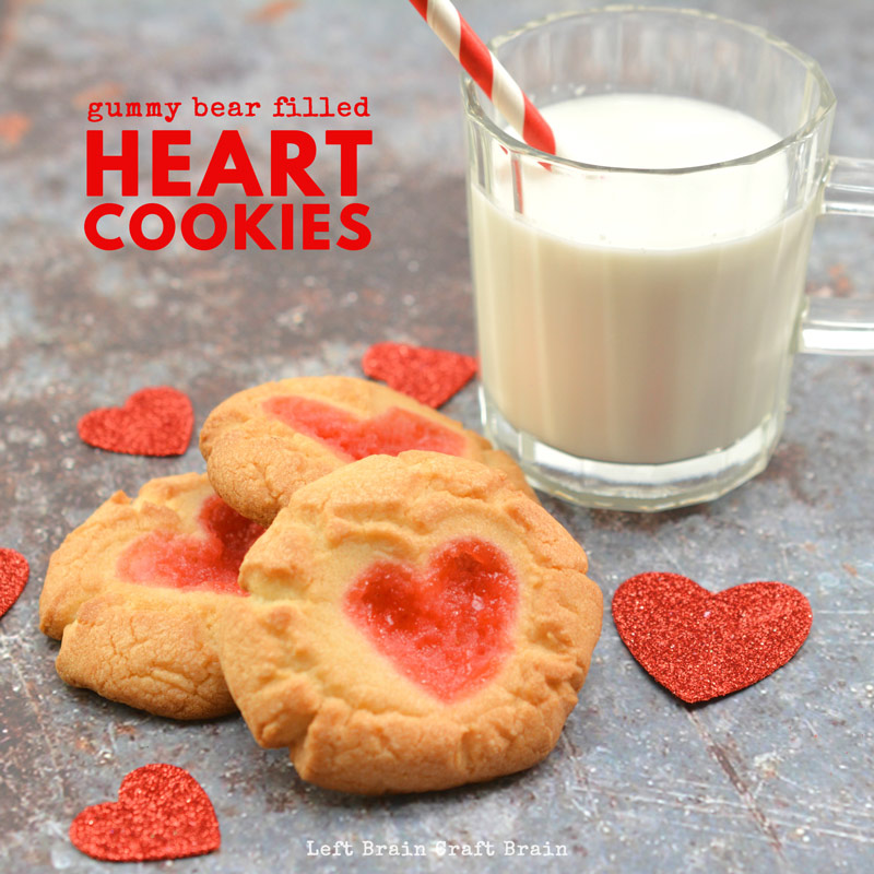 A sweet gummy bear candy surprise gives these sugar heart cookies a flavorful, chewy bite. Super Easy Gummy Bear Filled Heart Cookies are perfect for Valentine’s Day, Christmas, or any day you’re gifting some homemade cookies to someone you love.