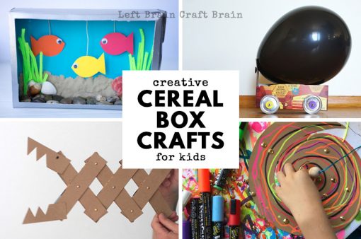Gather up all those empty cereal boxes! Here's a mega list of 30+ Super Creative Cereal Box Crafts for Kids. Inside this creative list, you'll find cereal box cars, flowers, pretend play props, art projects and tools, cereal box animals, and more. Even a few life hacks, too. Cereal box projects are fun and inexpensive!
