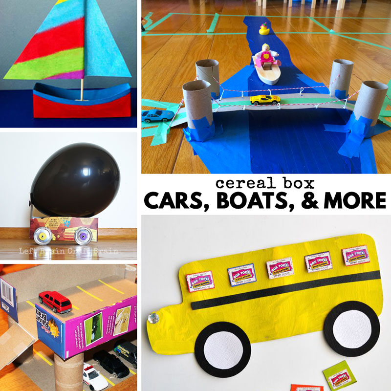 cereal box cars, boats and more
