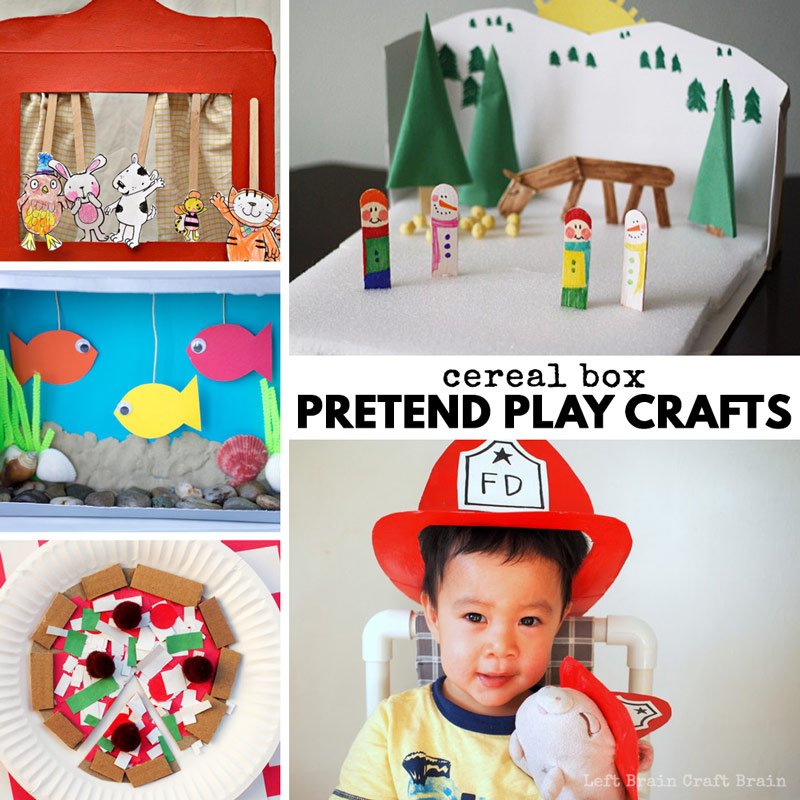cereal box pretend play crafts