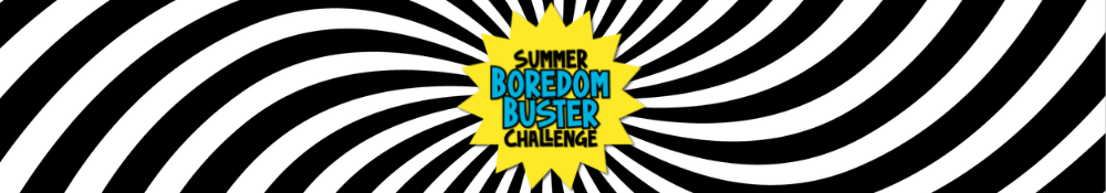 Summer Boredom Buster Challenge Black and White 1000x150