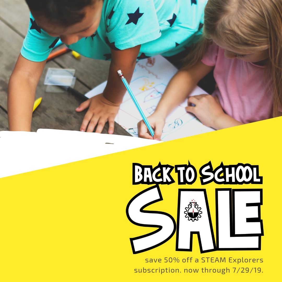 Back to School Sale Yellow Angle with Kids