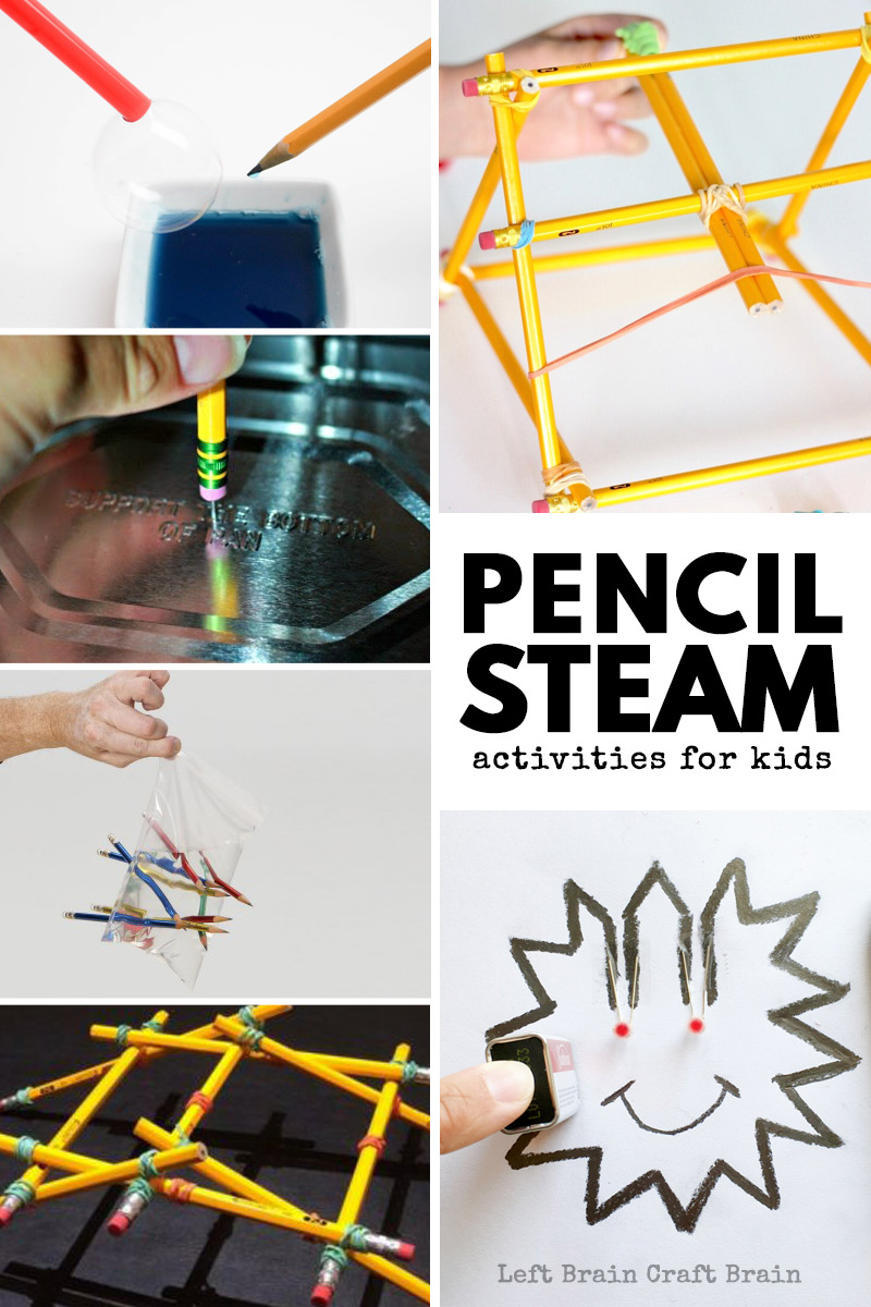 Have fun with STEM and STEAM at back to school time with these pencil STEAM activities! Kids will have fun building bridges, making circuits, firing catapults, and doing science experiments, all with pencils.