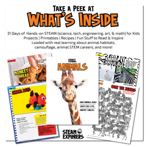 31 Days of Hands-On STEAM inside this Animal Unit Study EBook!