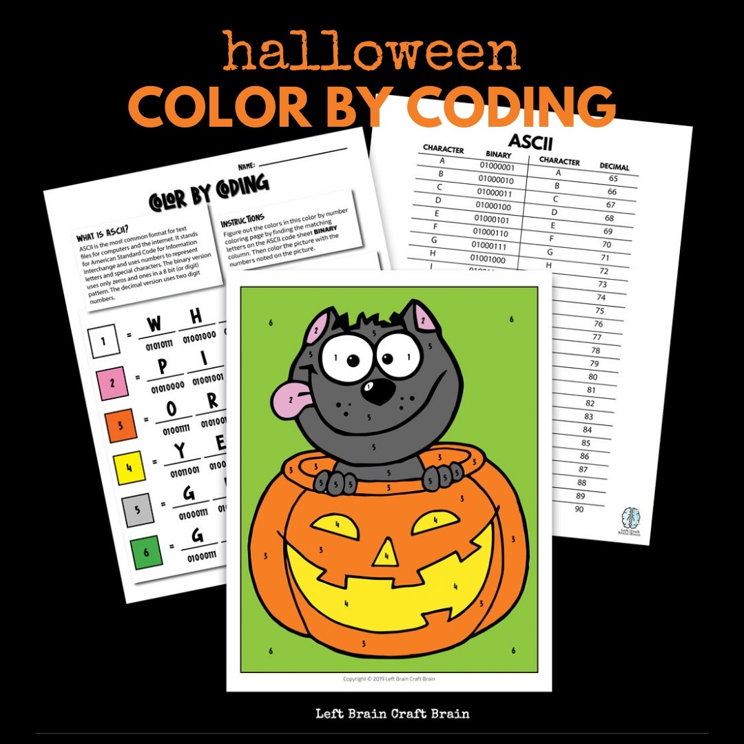 Halloween cat in pumpkin color by coding