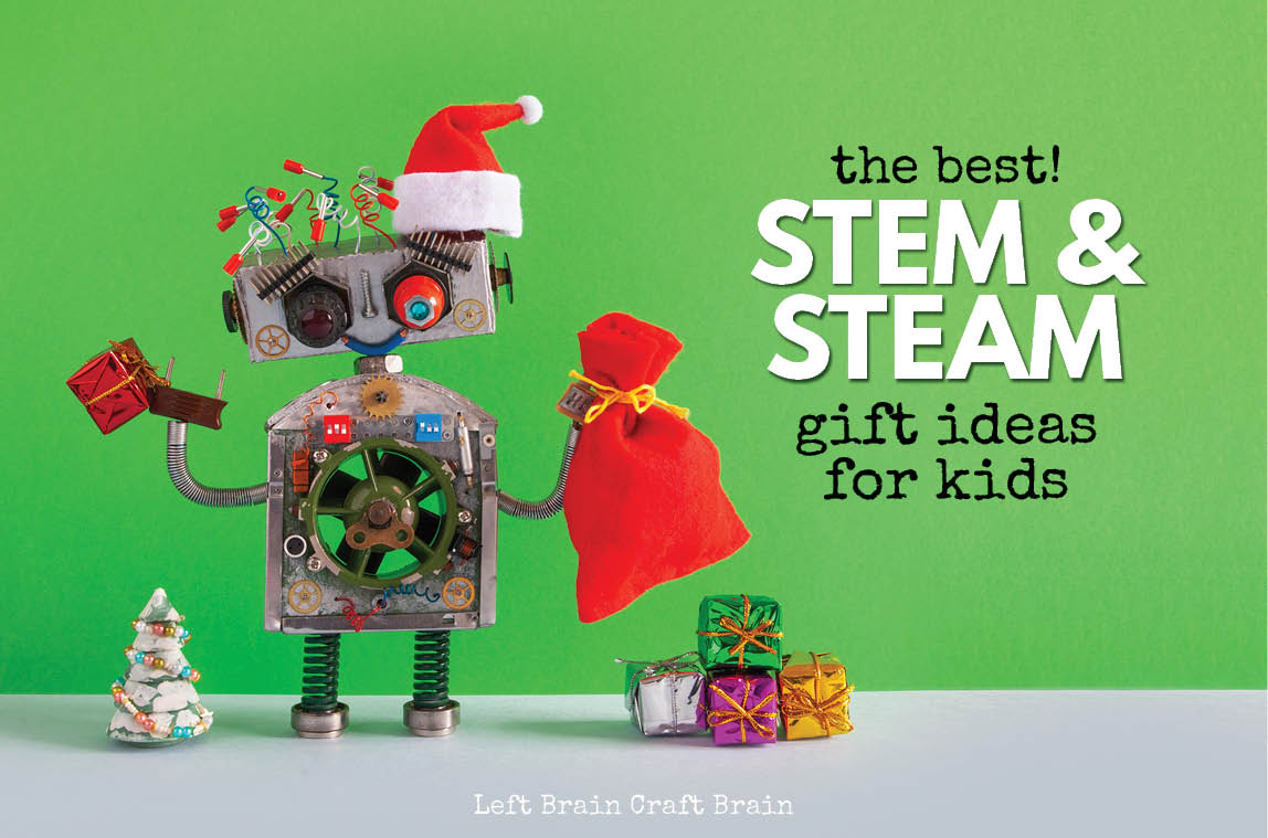 Kids will love getting gifts from this list of STEAM & STEM Gift Ideas for Kids! It's filled with STEM toys, engaging books, robots, tech toys, building kits, science kits, and more. All perfect gift ideas for the holidays or birthdays.