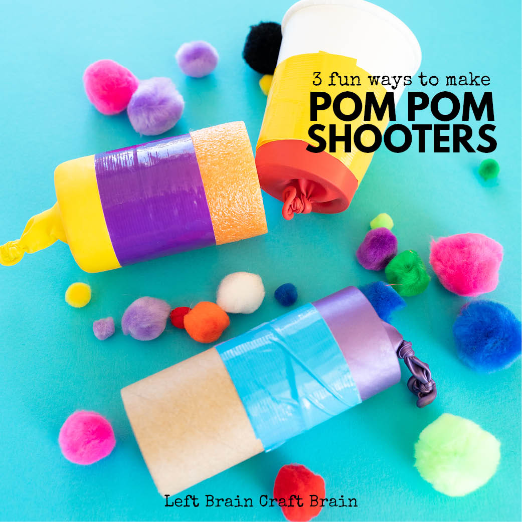 Pom Pom Shooters are a really fun activity with science learning hidden inside! Learn three different ways to make them with supplies you have on hand.