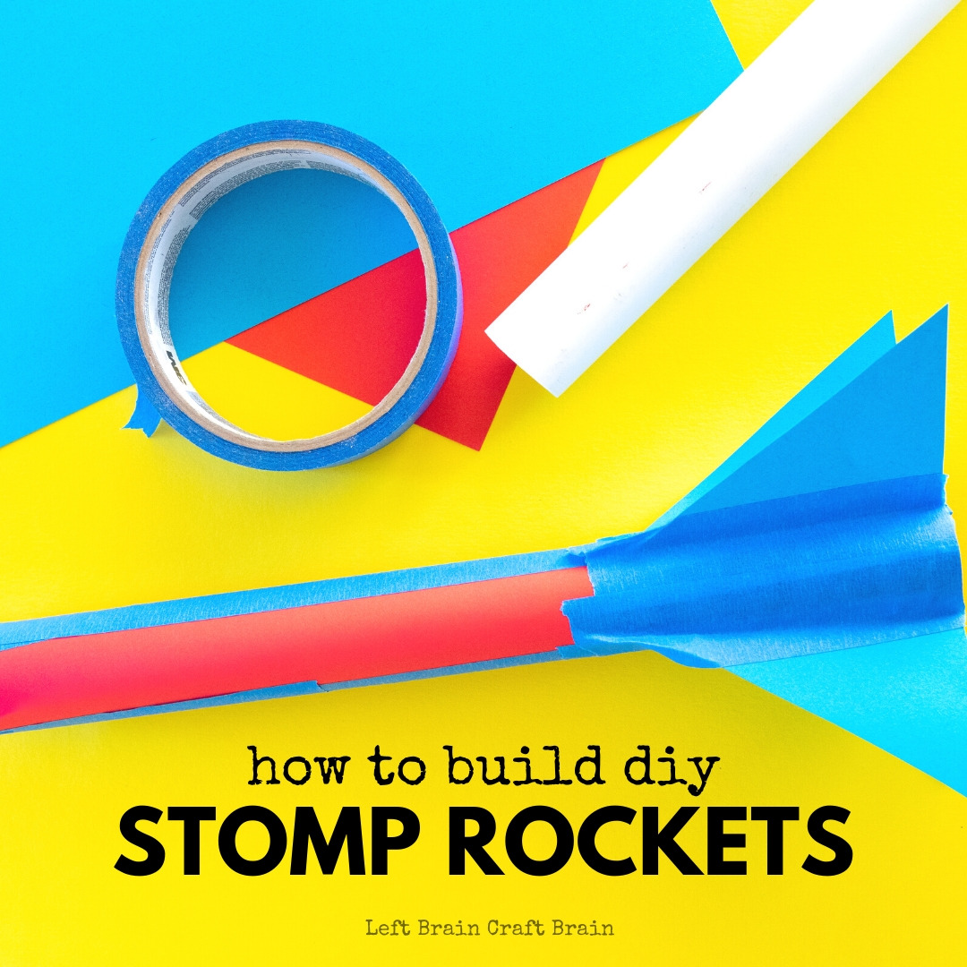 DIY Stomp Rockets are a really fun STEM project for kids and the whole family. Build, stomp, and fly and learn what makes real rockets fly. Perfect for school or scouts, too!