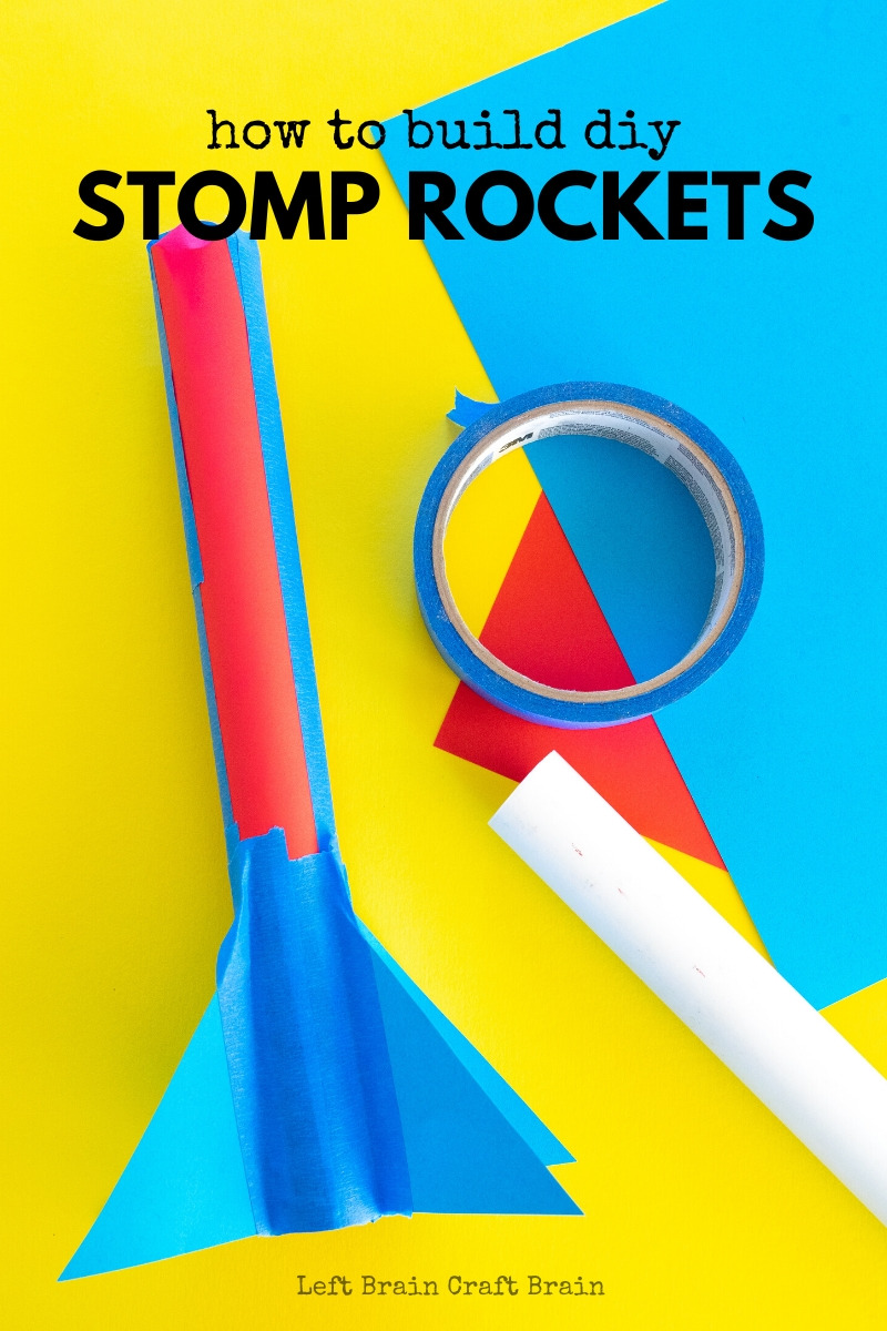 DIY Stomp Rockets are a really fun STEM project for kids and the whole family. Build, stomp, and fly and learn what makes real rockets fly. Perfect for school or scouts, too!