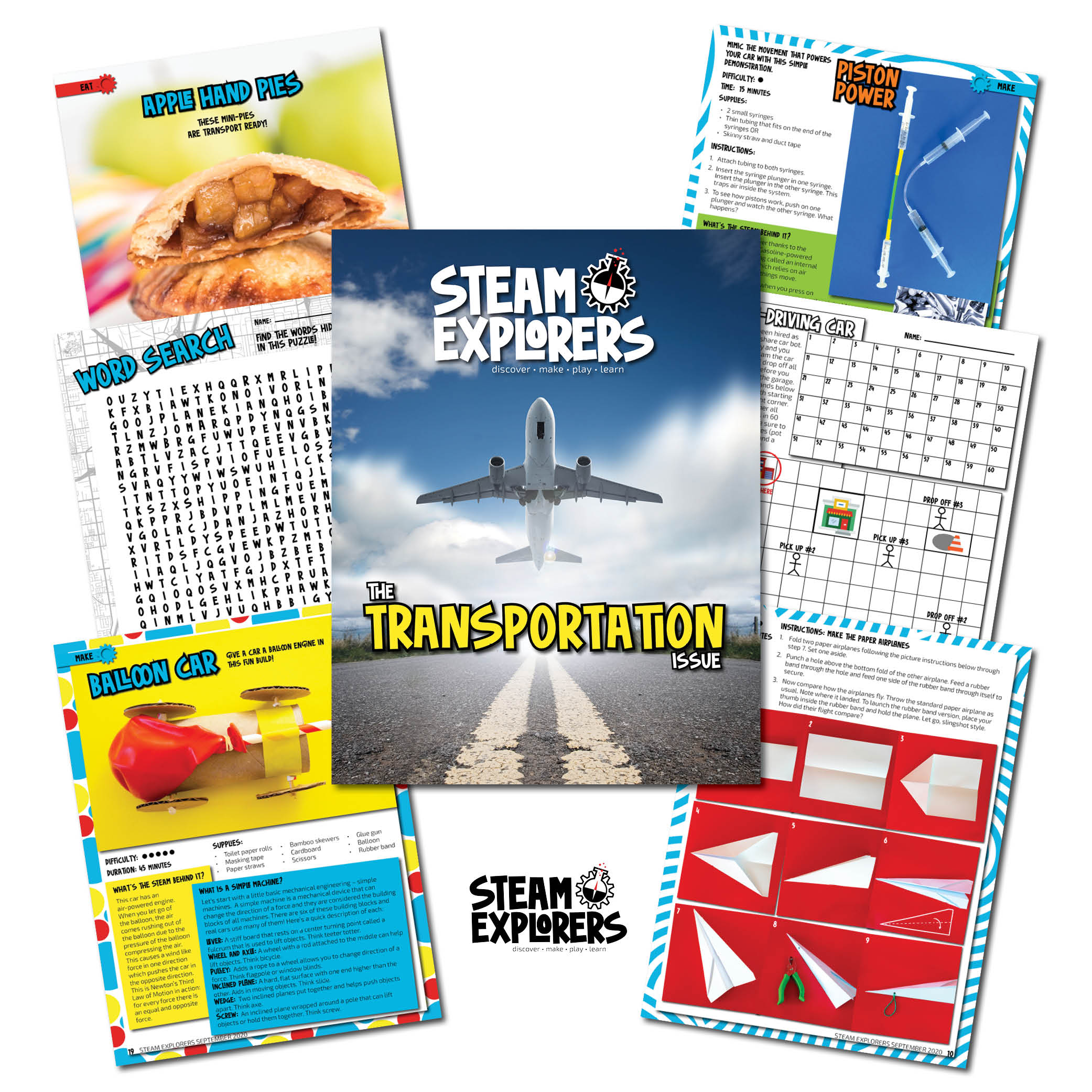 steam explorers whats inside collage - transportation