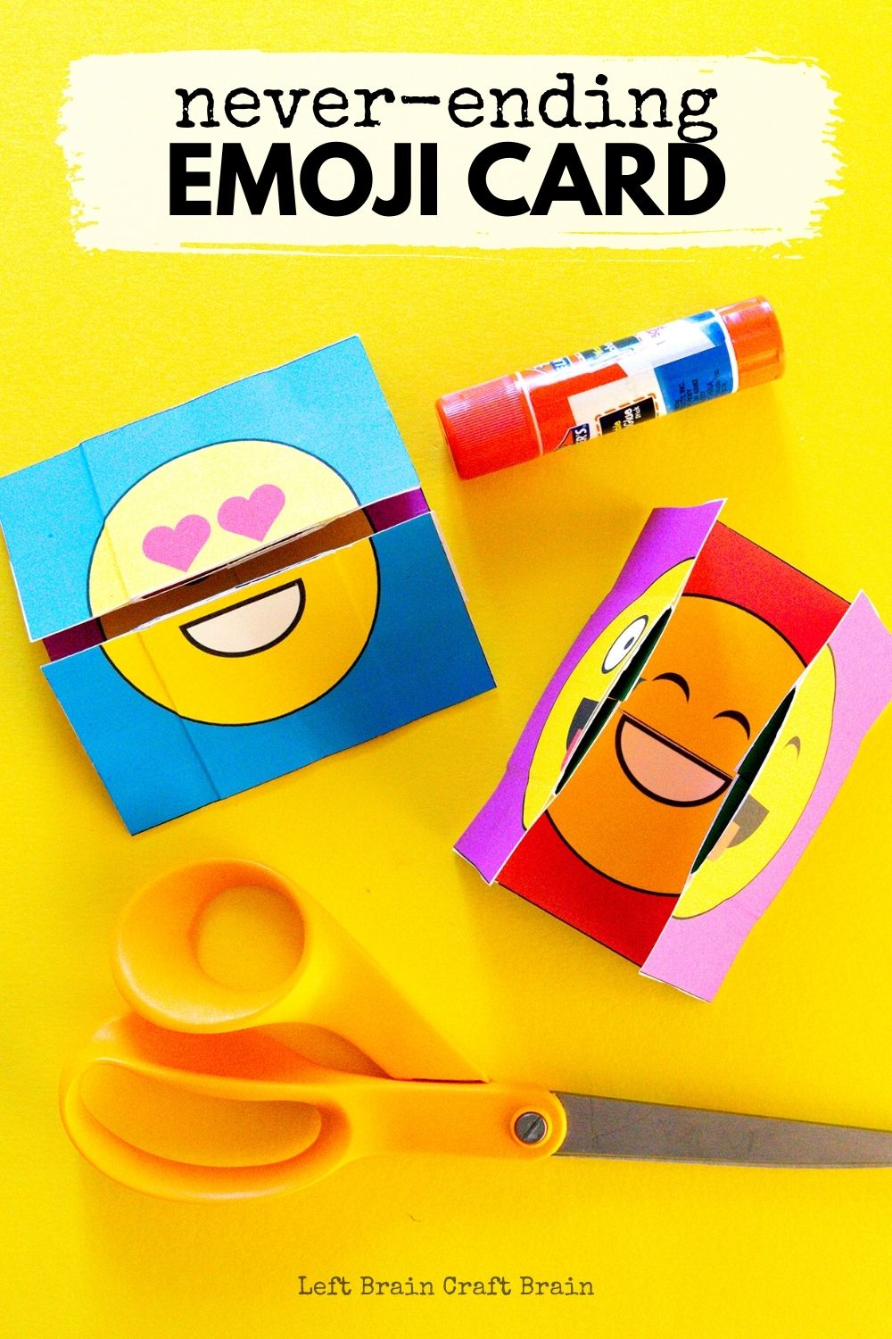 Make this fun never-ending emoji card for an entertaining paper craft activity that will get used long after you've made it. Makes a great gift, too!
