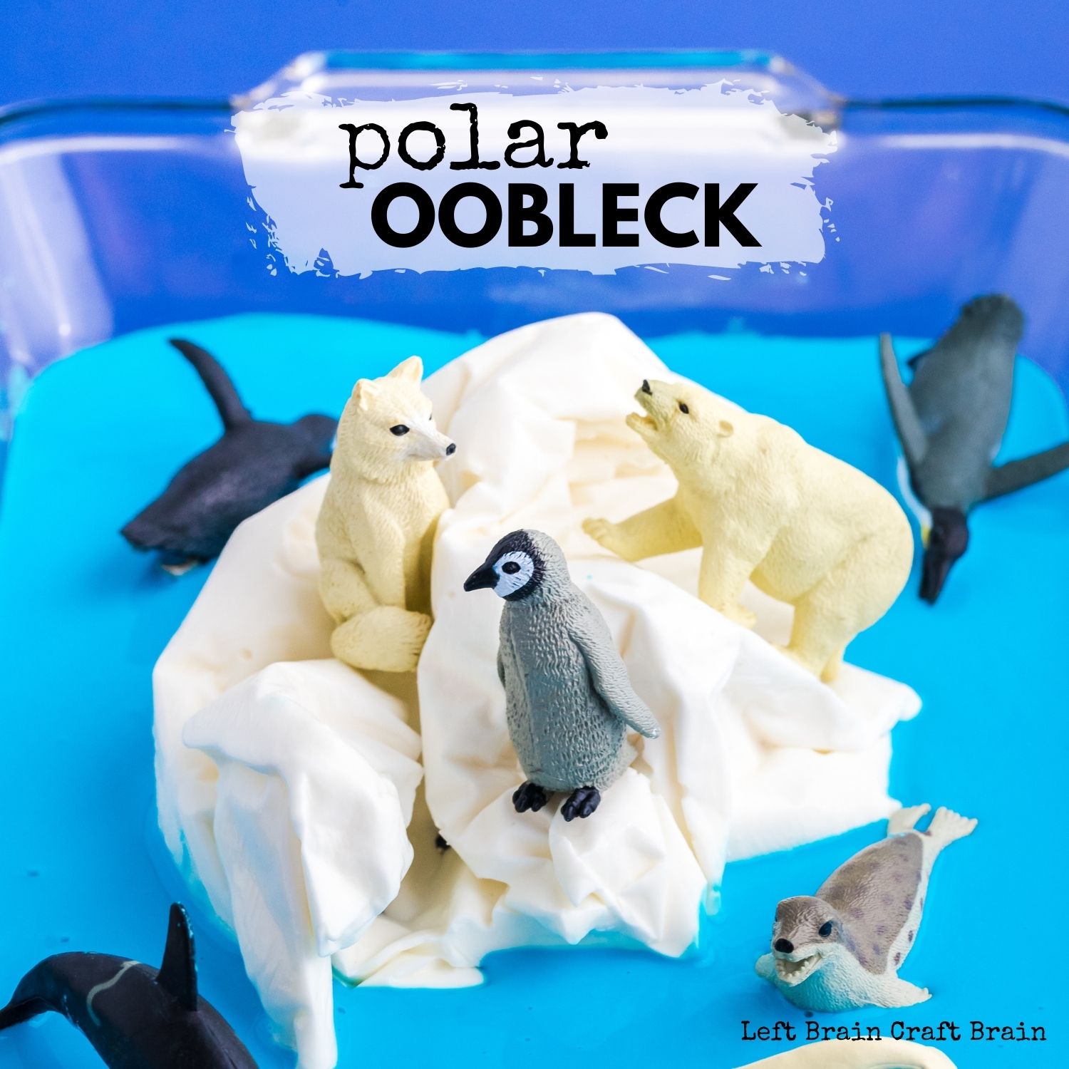 Turn a fun play session into science fun with frozen Polar Oobleck. The kids will learn about animal habitats, chemistry, and climate change.