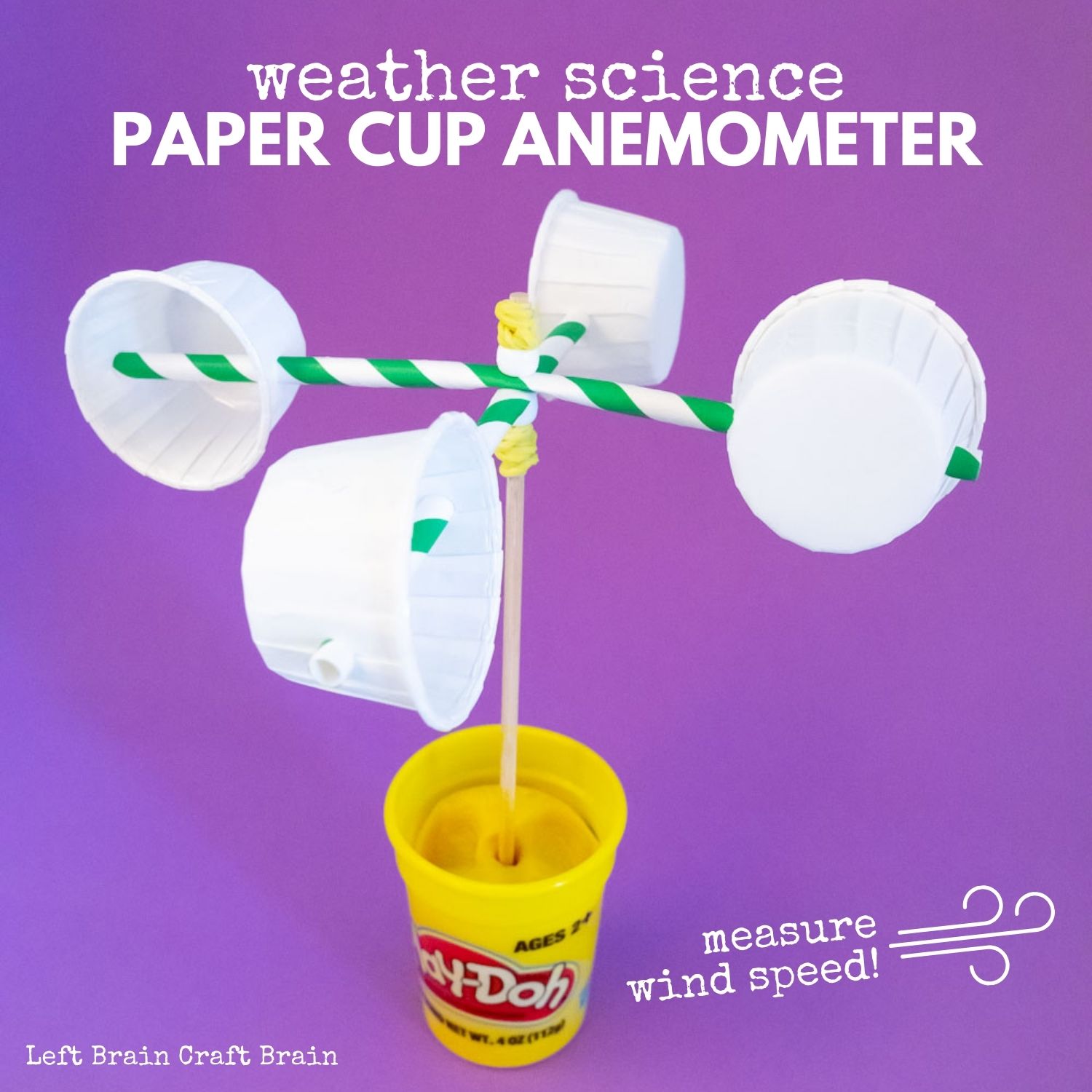 Measure the wind around you by building an anemometer from paper cups and straws. It's a fun science fair or STEM project for kids.