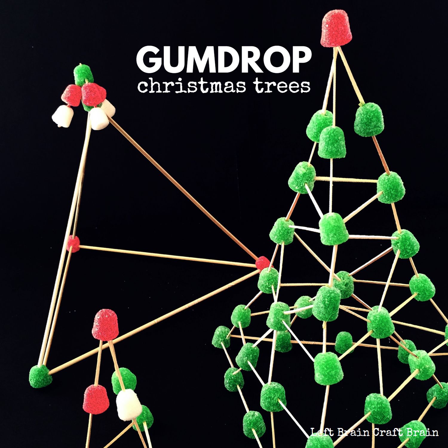 Building gumdrop Christmas trees is a fun and festive way to play architect. Perfect for building STEM skills.